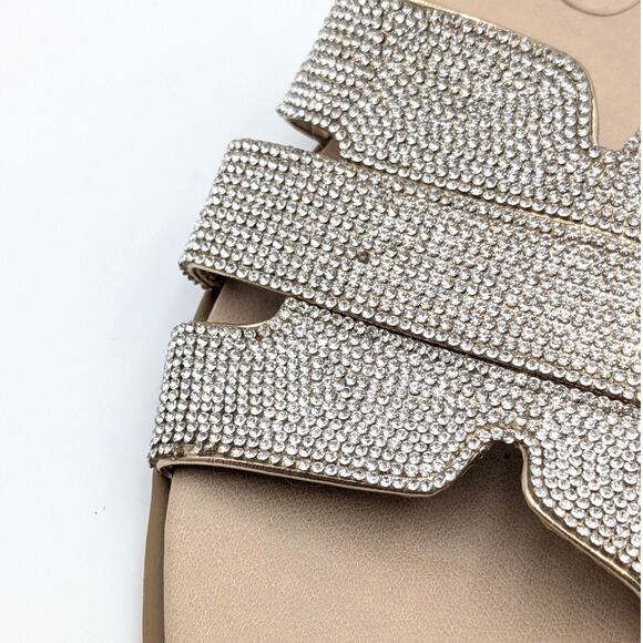 LifeStride Royalty Bling Square Toe Slide Sandal Women's Gold Metallic Size 9.5M - Picture 3 of 11